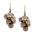 Alexa Starr Faux Brown Pearl Cluster Earrings