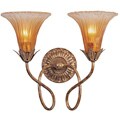 Traditional 2-light Gold Leaf Wall Sconce