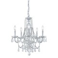 Transitional 6-light White Crystal Chandelier