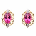Michael Valitutti 14k Gold Brazilian Pink Tourmaline and Diamond Accent Earrings