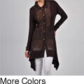 Kaktus Women's Long Sleeve Button-front Textured Tunic
