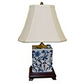 Floral Blue/ White Porcelain Box Table Lamp
