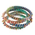 Set of 4 Glass Seed Bead Cord Small Bangle Bracelets (Pakistan)