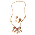 Goldtone Crystal Necklace and Earring Set (Pakistan)