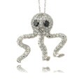 Gem Jolie Silvertone Clear Cubic Zirconia Octopus Necklace