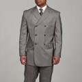 English Laundry Men's Black/ Grey Double Breasted Suit