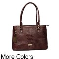 Etienne Aigner Tiffany Croco Embossed Tote Bag