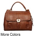 Etienne Aigner Geneve Croco Embossed Leather Tote