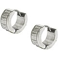 Moise Stainless Steel Roman Numerals Mini-Hoop Earrings