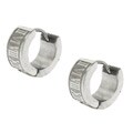 Moise Stainless Steel Roman Numerals Mini-Hoop Earrings