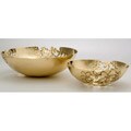 Set of 2 Brass Embossed Fruit Bowls (India)