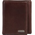 Fossil Men's 'Hood' Brown Leather Tri-fold Wallet