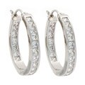 NEXTE Jewelry Silvertone Cubic Zirconia Hoop Earrings