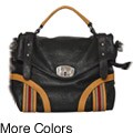 Orli Flap-over Stripe Detail Satchel Bag