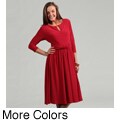 Ellen Tracy Women's Ruched 3/4-length Sleeve Dress
