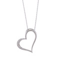 Sterling Silver 1/5ct TDW Diamond Heart Necklace (G-H, I1-I2)