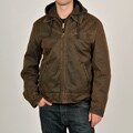 R&O Men's Brown Antiqued Cotton Hooded Jacket