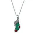 Silvermoon Sterling Silver Enamel Stocking Necklace