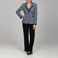 Tahari Women's Navy/ Blue/ White Tweed Pant Suit