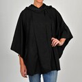 Ilana Women's Black Hooded Waterproof Poncho