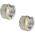 Moise Stainless Steel Two-tone Cubic Zirconia Hoop Earrings