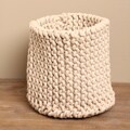 Hand-knit Small Taupe Rope Basket (India)