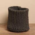 Hand-Knit Small Charcoal Rope Basket (India)