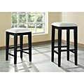 Black Grain and Grey Fabric 24-in Barstools (Set of 2)