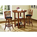 Dark Oak Solid Wood 29-in Swivel Barstools (Set of 2)