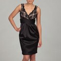 Sophia Christina Women's Black/ Nude Lace Dress