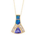Encore by Le Vian 14k Gold Opal, Tanzanite and 1/5ct TDW Diamond Necklace (H-I, SI1-SI2)