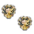Sterling Silver Mystic Topaz Heart Earrings