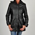 Excelled Women's Plus Size Black Leather Anorak