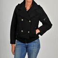 Excelled Women's Plus Size Double-breasted Wool-blend Peacoat