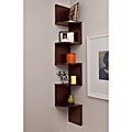 Laminated Walnut Veneer Corner Wall Mount Shelf 