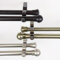 Rimmed Ball 66 to 120-inch Adjustable Double Curtain Rod