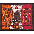 'Off to the Well' Batik Tapestry (Mozambique)
