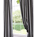 Storm Grey Vintage 120-inch Faux Textured Dupioni Silk Curtain Panel