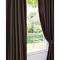 Coffee Bean Vintage 120-inch Faux Textured Dupioni Silk Curtain Panel