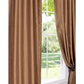 Flax Gold Vintage Faux Textured Dupioni Silk 108-inch Curtain Panel