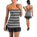 Stanzino Women's Grey/ Black Tube Dress