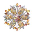Sterling Silver Sapphire Flower Brooch