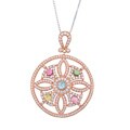 Sterling Silver Tourmaline and Cubic Zirconia Necklace