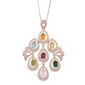 Sterling Silver Tourmaline and Cubic Zirconia Necklace
