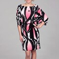Sandra Darren Women's ITY Black and Coral Dress