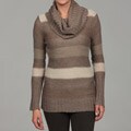 Razzle Dazzle Women's Stripe Cowl Crocheted Sweater