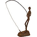 Danya B. Fisherman on Rock Cast Aluminum Sculpture