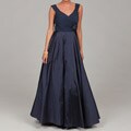 JS Collections Women's Navy Chiffon Ruched Dress