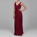 JS Collections Women's Berry Crinkle Surplice Gown
