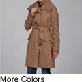 Kenneth Cole Women's Ribbed Collar Belted Coat FINAL SALE